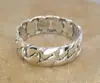 THICK MENS STERLING SILVER CHAIN LINK BAND RING /new brand ring /fashion ring