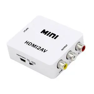 HDMI2AV Composite Mini HDMI 4K input to 3 RCA Audio Video AV CVBS 1080p output Converter box for computer DVD to HDTV