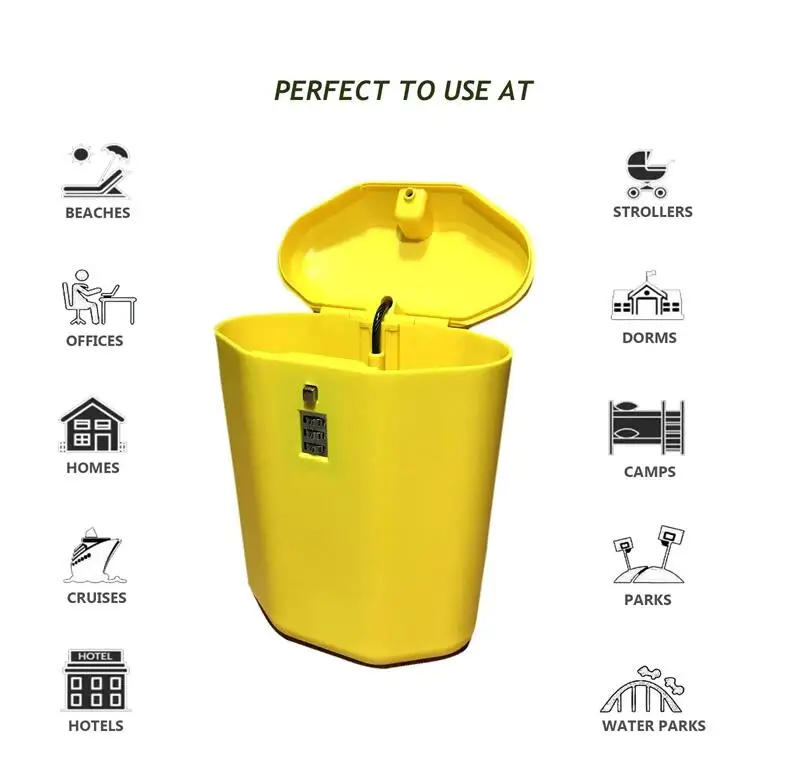 AJF Newest popular 3 digits combination portable lock box beach safe