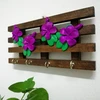 Wooden Key Holder Jewelry Holder Home Decor Wall Hanging with 4 Hooks Great Gift