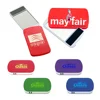 Customized logo print colorful plastic pocket size multi-function black nail file rectangle swivel style compact portable mirror