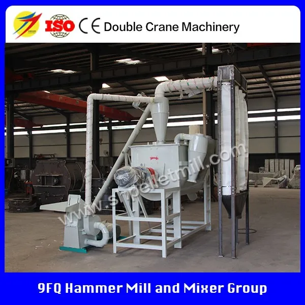 Animal Feed 9FQ Hammer Mill Grinder and Horizontal Feed Mixer for Sale