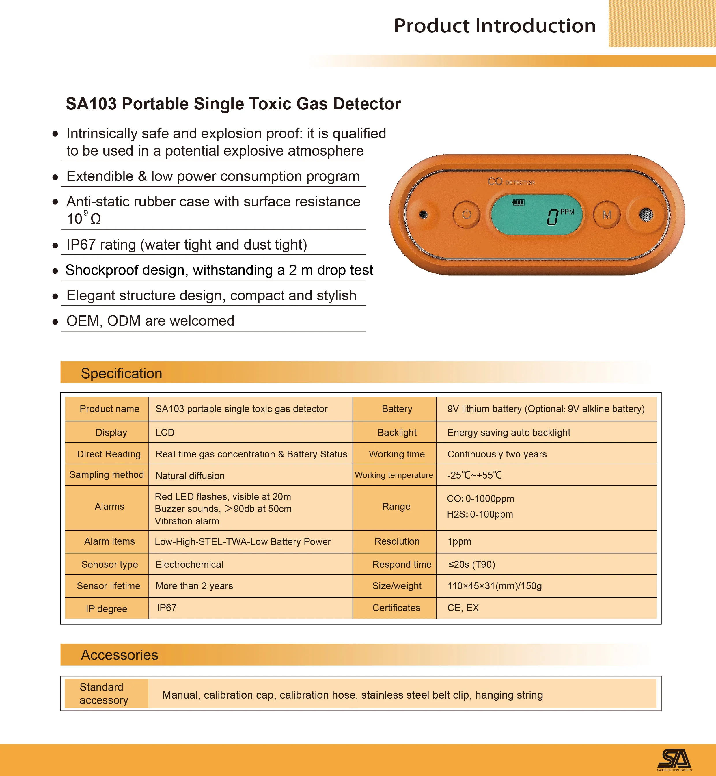 Oem Battery Oxygen Monitor 30 Range With Alphasense Sensor Ip67