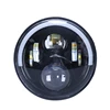 Projector 7inch led headlight, 60W half halo ring 7" round led headlight with Angel eyes