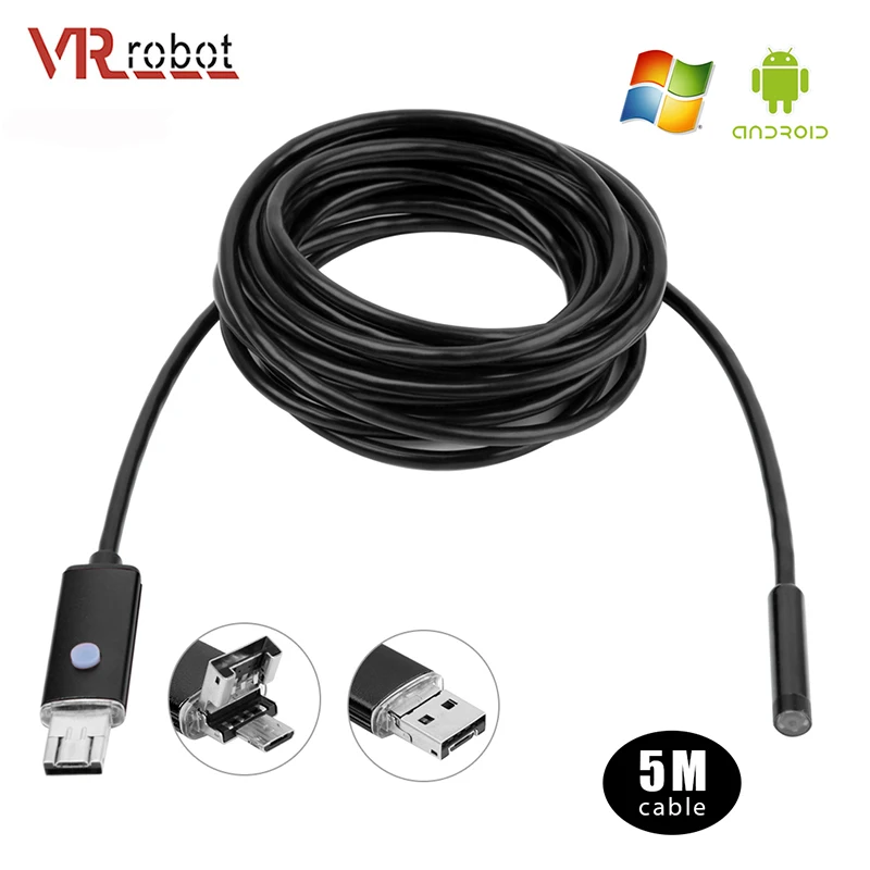 

AN99 5m cable 8mm lens waterproof 2 in 1 USB endoscope for android phone and pc, Red black yellow