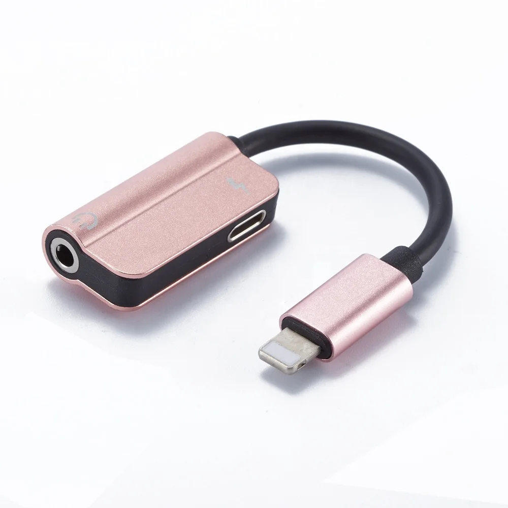 

Cable Adapter for Apple Charger Splitter Headphone Audio Jack Converter for iphone 8plus, Black;silver;rose gold;red;gold