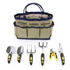 7 Piece hand tool bag set includes Garden Tote and 6 Hand Tools