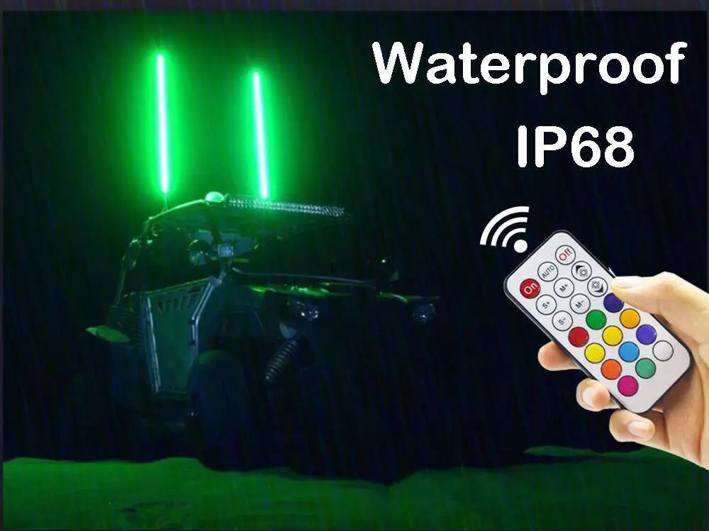 Spiral Super bright dream LED whip flag with Quick disconnect antenna light for ATV/UTV