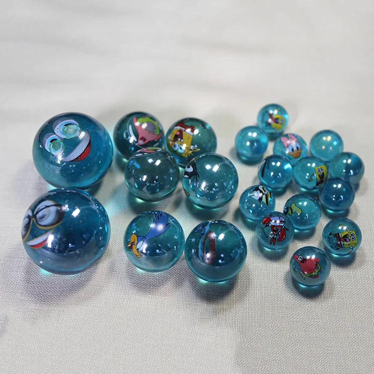 
Blue14mm children toy marble clear glass ball 