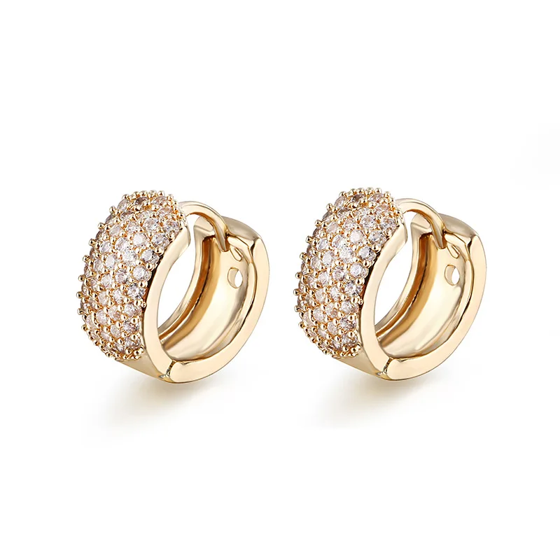 

Hainon clip earrings Fashion women AAA Zirconia rose gold earrings shining for women in stock wholesale, Color