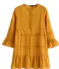 New knee length elegant pattern office fashion ruffle clothing casual women dress-CI12