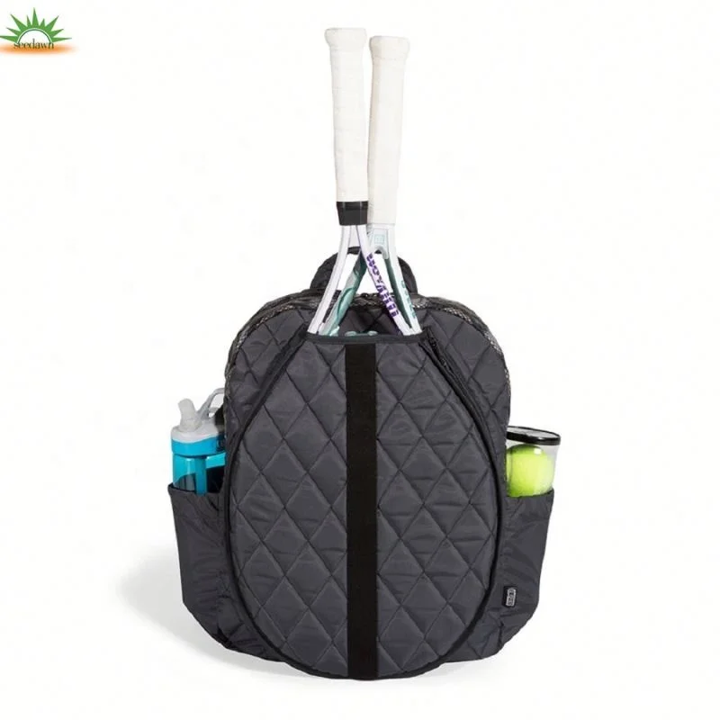 

Big Volume Quilted Tennis Bat Backpack Bag with Front Racket Pouch