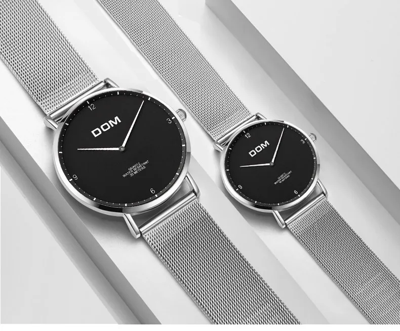 

DOM Fashion Men's Watch Simple Waterproof Watch with Tidal Net Quartz Watch