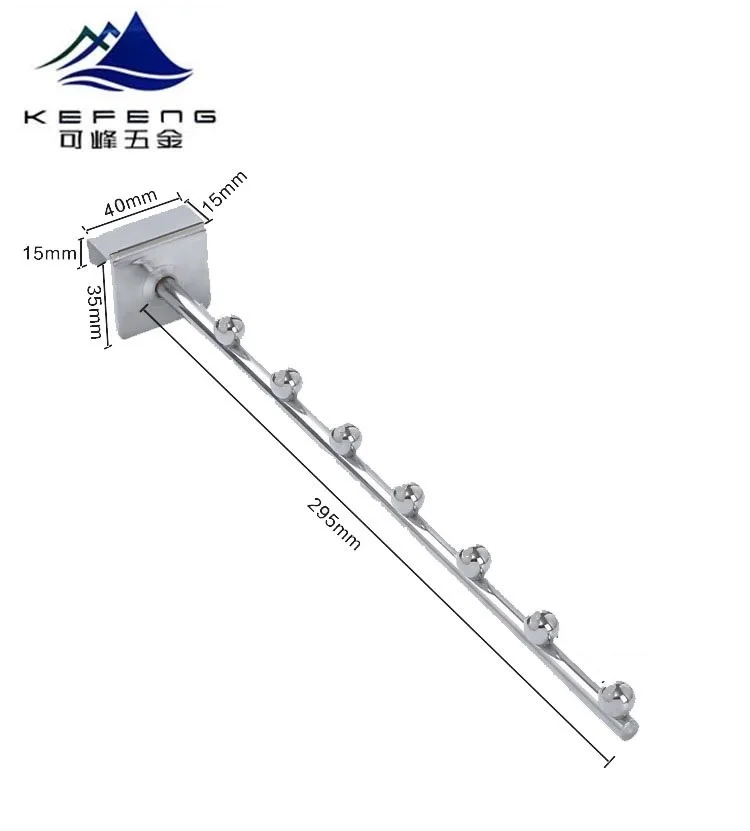 
Garment rack square steel tube hook with beads for clothes 
