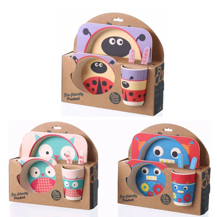2016 new arrival Baby Kids dinnerware Learnning Dishes Cup Assist Food Bowl fork and Spoon perfect