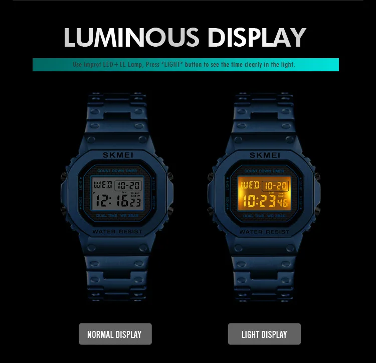 Top Brand SKMEI Men's Watch Waterproof Chronograph Countdown men digital watch Fashion Outdoor Sport Wristwatch  Alarm Clock1456