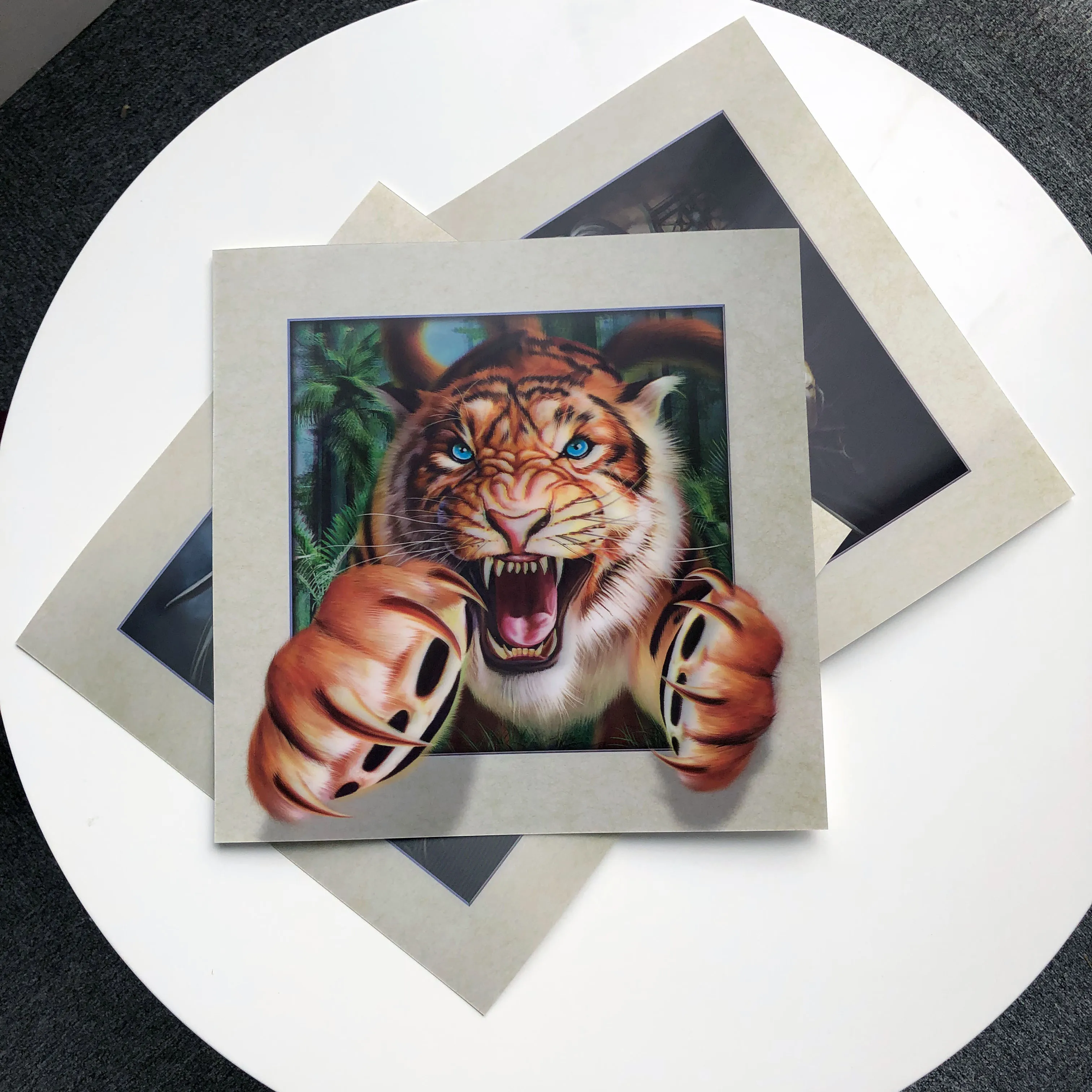 5d Lenticular Picture Of Tiger 40x40 3d Lenticular Poster With Frame ...