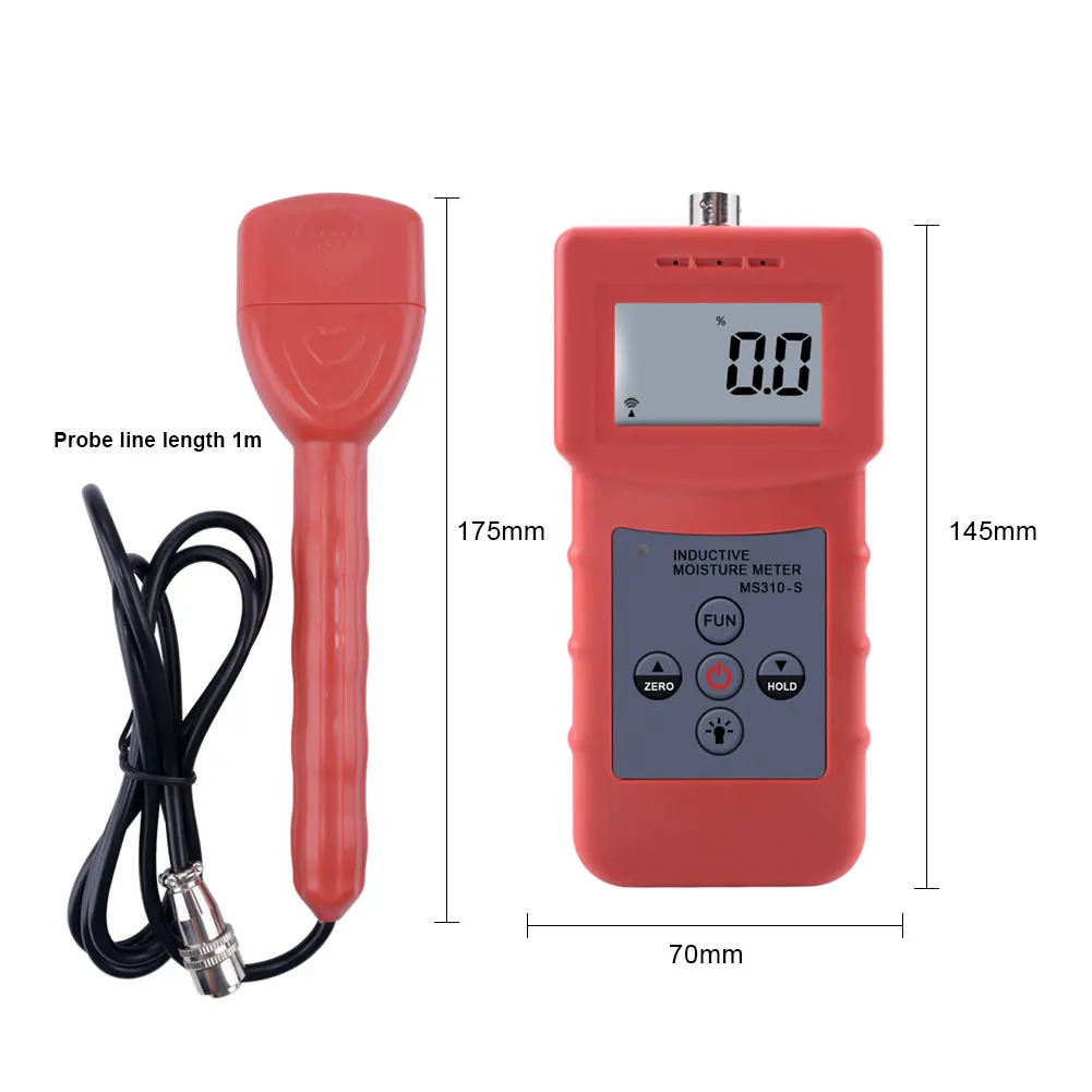 MS310-S Portable Wood Timber Paper Bamboo Concrete Textile Digital Inductive Moisture Tester