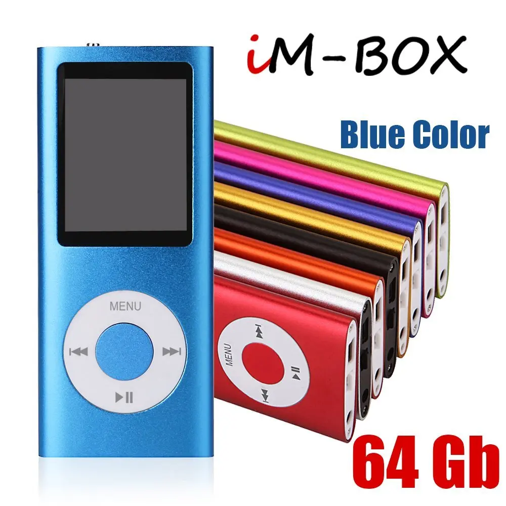 iM-BOX 64 Gb Mini Usb Port Slim Small Multi-lingual Selection 1.8 LCD Portable MP3/MP4, MP3Player , MP4 Player , Video Player , Music Player , Media Player , Audio Player (Blue Color)