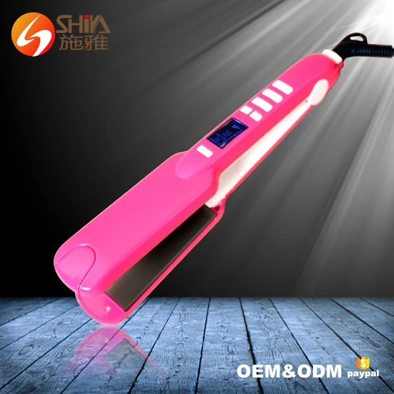 

Professional hot pink hair straightening iron hairdressing straightener with private label custom flat iron, Pink;white;black