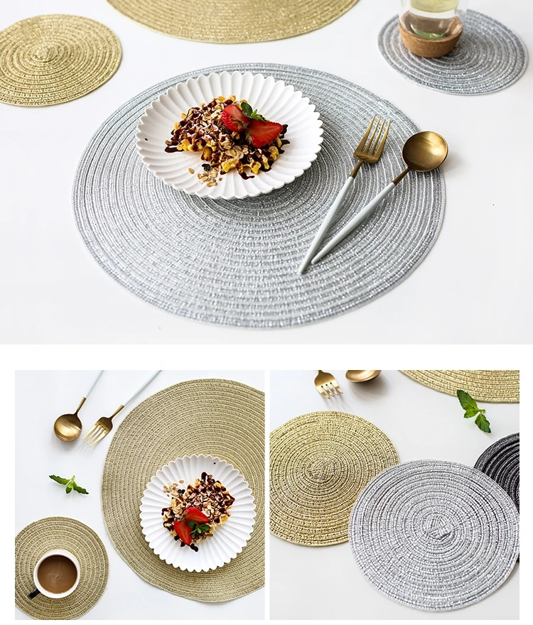 Japanese style ramie four color home dining mat table mat insulation bowl pot mat