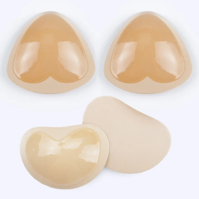 

1 Pair Women Bra Pad Removable Easy Use Wash Swimsuit Bikini Sponge Chest Silicone self-adhesive Bra Pad For Women