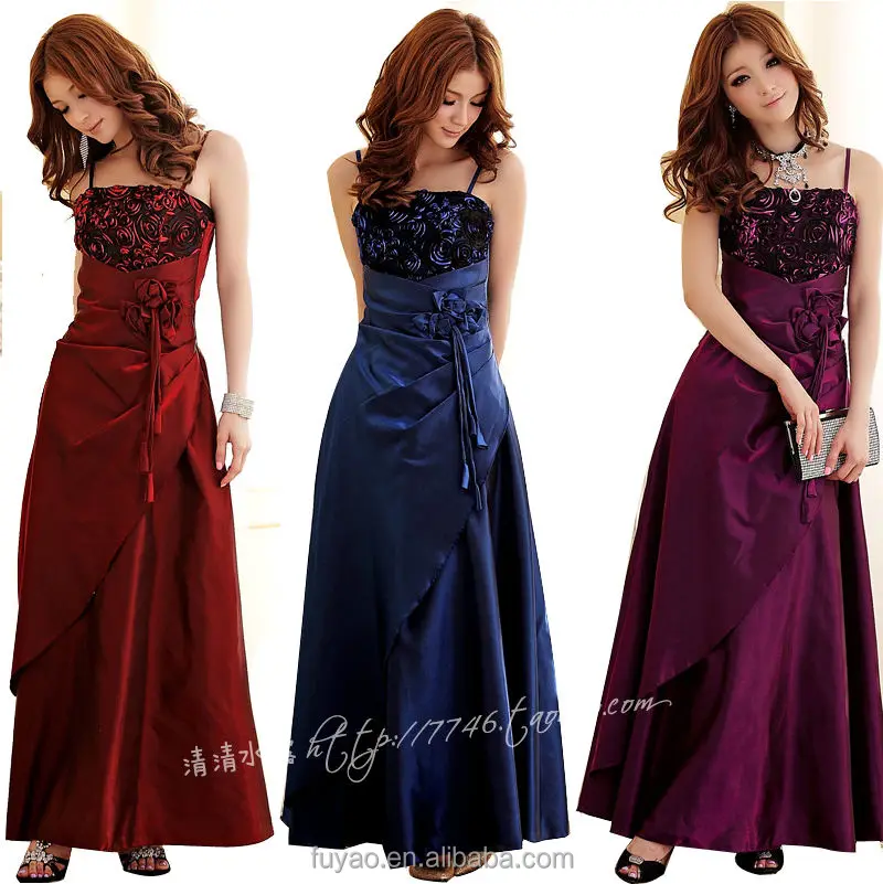 

FYX 3106 2016 New Fashion elegant spaghetti strap Gril Graduated Appliqued long plus size dress cocktail party dresses