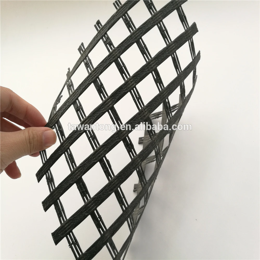 Civil Engineering Construction Warp Knitted Polyester Pet Geogrids PVC ...