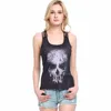 Galaxy Digital Skeleton Printed Crisscross Strap Backless Bandage Tops Women's Rave Wear