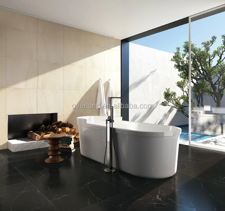 Standard size porcelanato black ceramic bathroom tiles