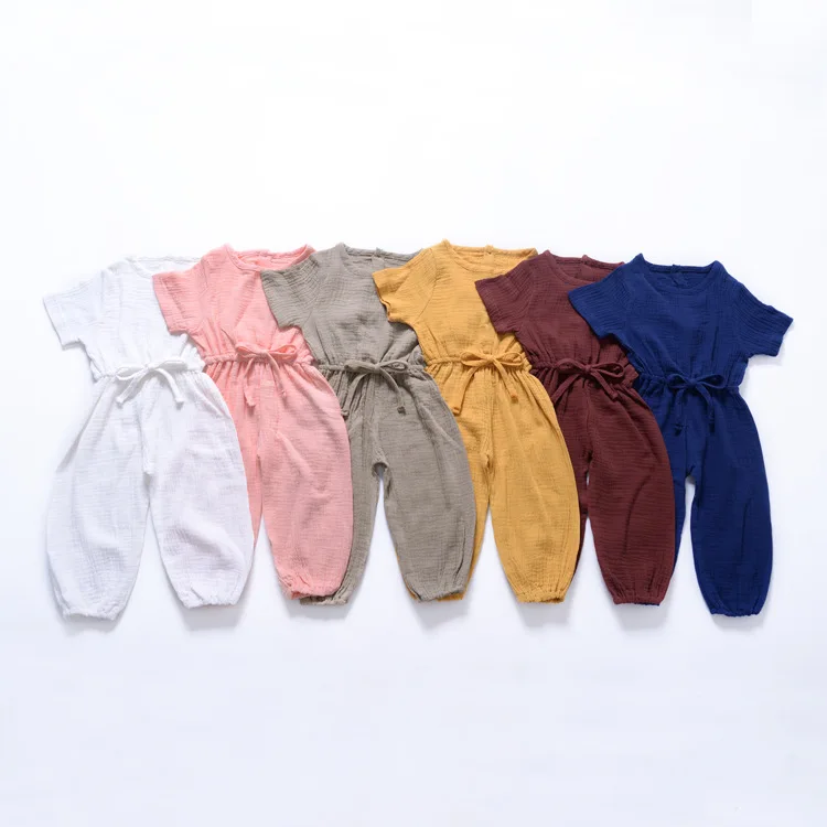 

Linen Newborn Baby Clothes Rompers Kids Girl Bodysuits Toddler Clothing M90537