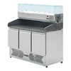Commercial Marble Counter Top Refrigerated Pizza Cabinet with salad bar / Pre Table Refrigerated Counter