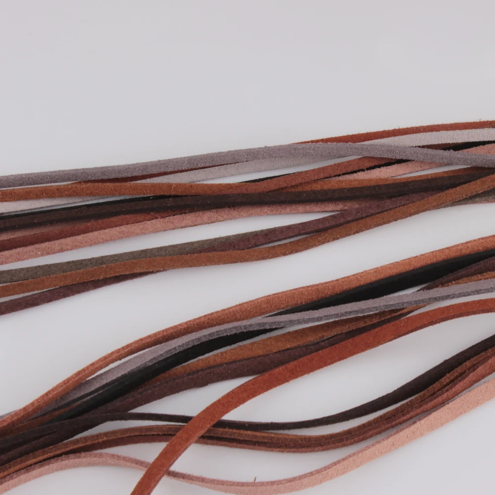 faux flat leather cord 1.5mm thickness suede leather cord for necklace