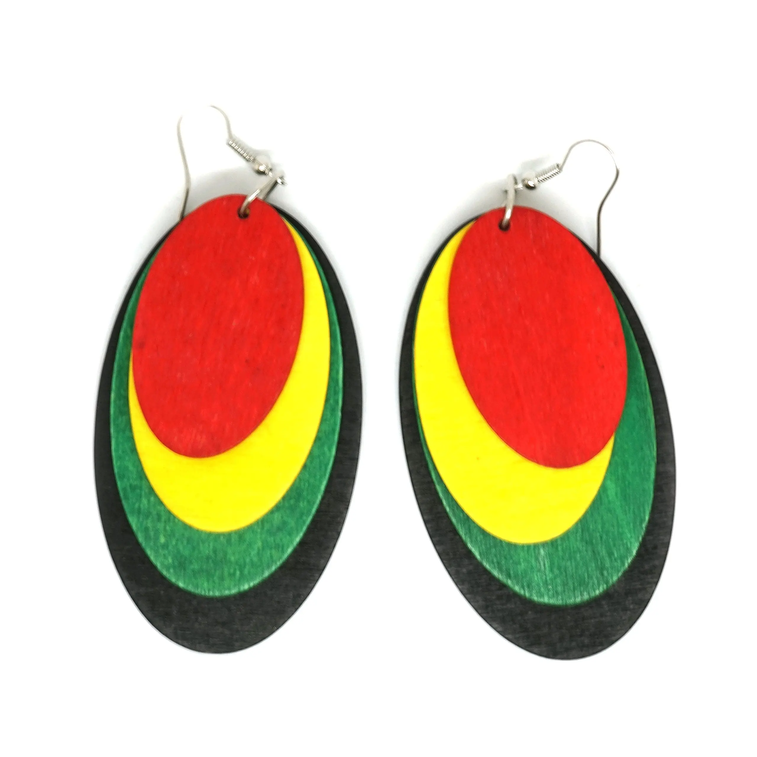 Teris Boutique 100/% Natural African American Light Weight Big Round Dangle Fashion Jewelry Earrings
