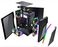 

Y01 2019 New Arrival 210mm width case gamer for pc with RGB Strip Lights/ Metal Mesh gaming pc mid tower chassis