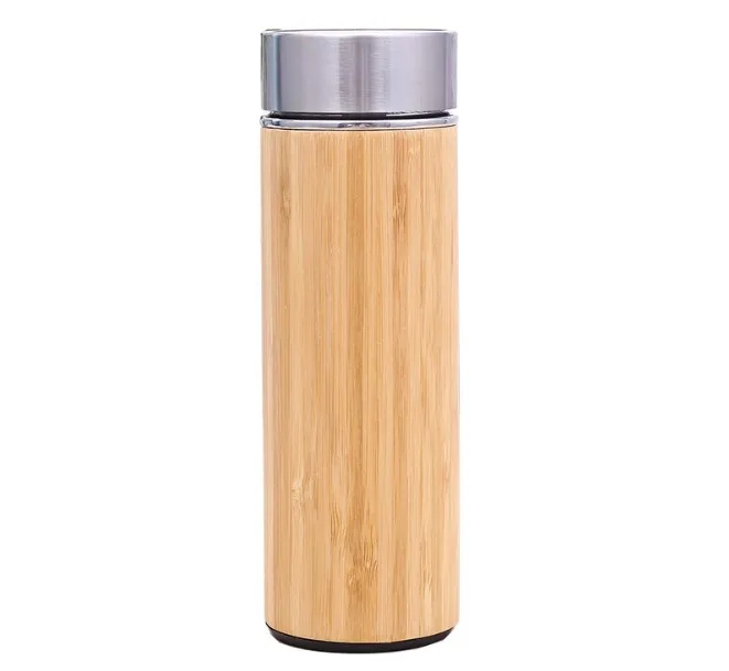 

Stainless Steel Bamboo Vacuum Flask Mug, Tea water bottle for thermal insulation