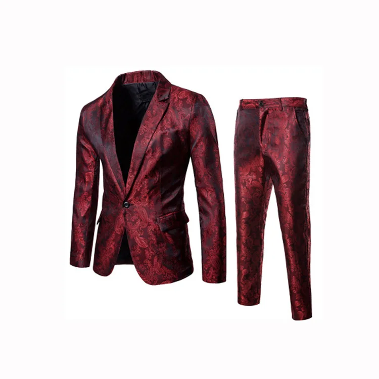 

Mens Suits 3 Piece Slim Fit Wedding Red Business Dinner Suit for Men Jacket Button Shawl Lapel Blazer Waistcoat Trousers, Customized color