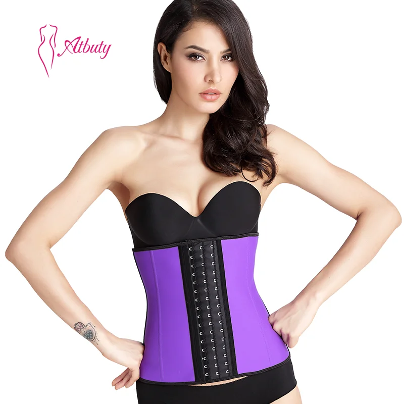 

Women 3 Hook and Zipper Waist Trainer Corsets for Sale, Black;pink;purple;nude;blue