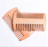 2018 Best Sale Leather Bag Package Pearwood Double Tooth Beard Comb