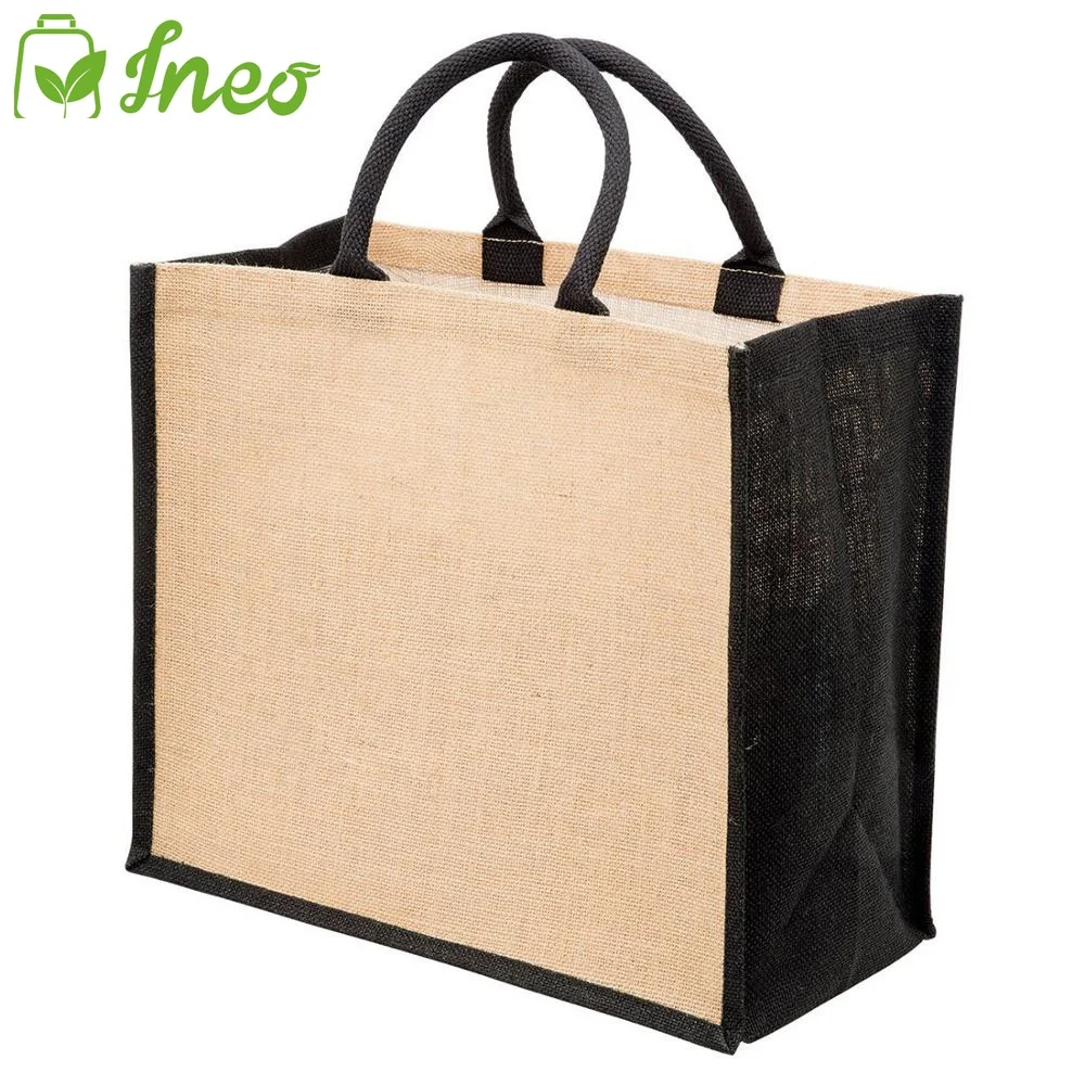 

Manufacturer Natural Recycle Tote Bag Carry Jute Shopping Bags, Black,gray,blue,natural color