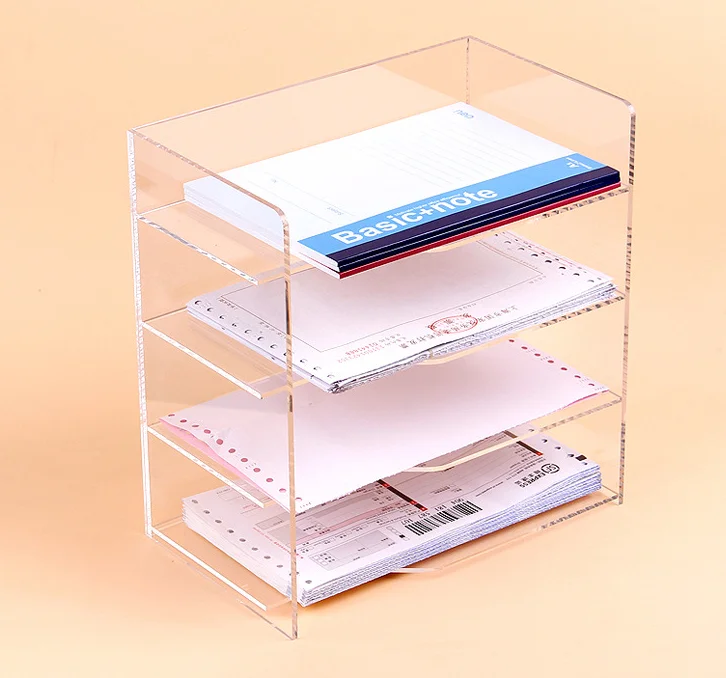 Custom Transparent Multi-tier Office Desk File Organizer Magazine ...