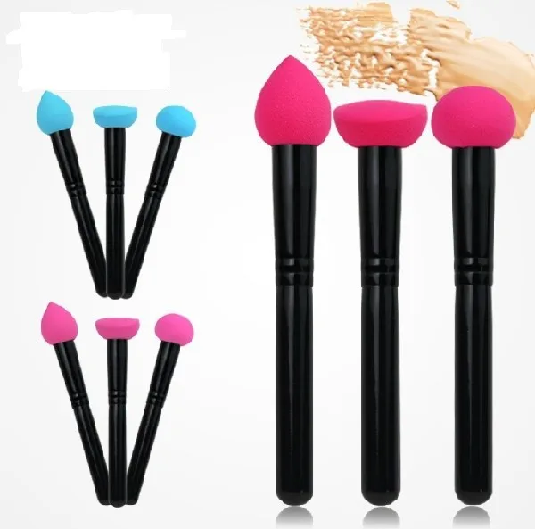 Hydrophilic Polyurethane Makeup Blender Sponge With Stick For Beauty