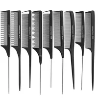 

Heat Resistant Salon Hair Trimmer Antistatic Cutting Combs Carbon Hairdressing Metal Pin Tail Comb Full Style Offer