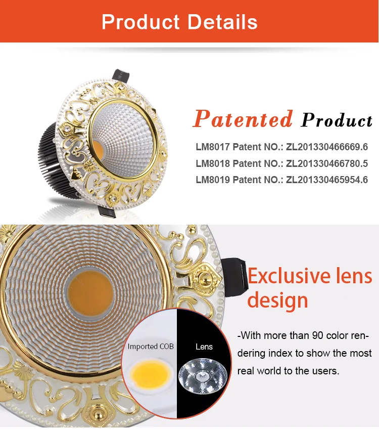 5W commercial led recessed cob ceilling downlight factory price