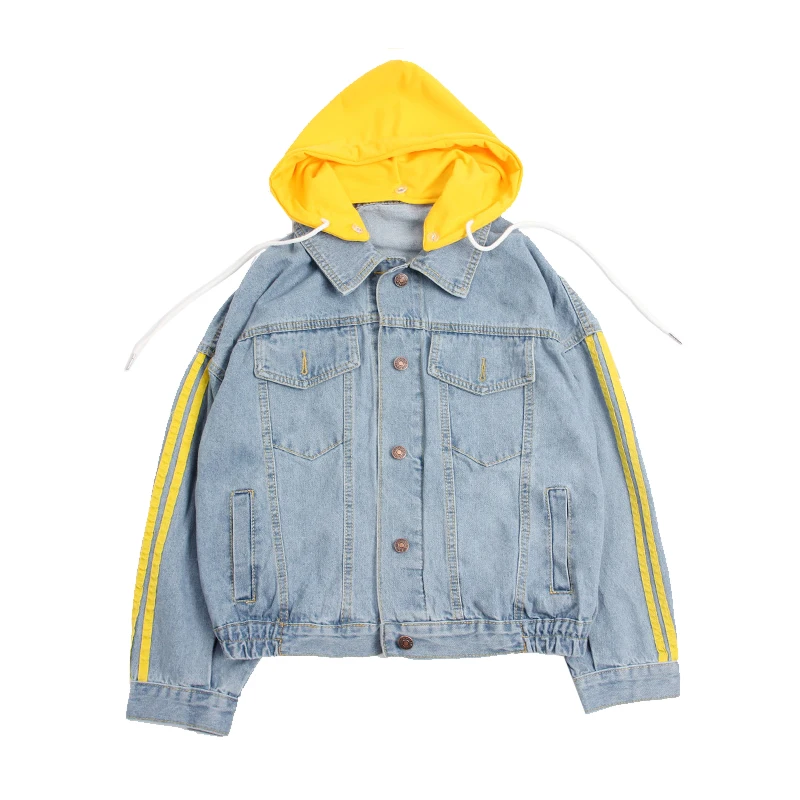 

Women' Boyfriend Denim Long Sleeve Loose Jean Jacket Coats, Dark blue;blue