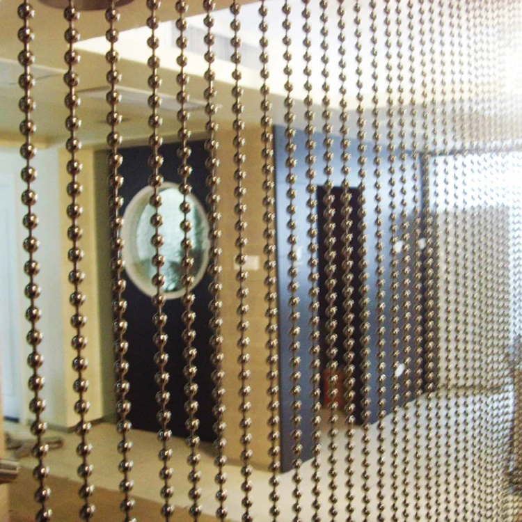 Custom Metal Stainless Steel Ball Bead Chain Curtain For Indoor Outdoor