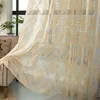 Luxury jacquard embroidered voile sheer fabric for window curtain