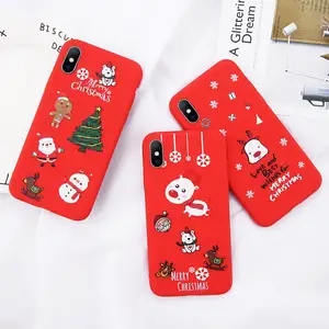 USLION Christmas Gift Santa Claus Soft TPU Phone Case for iphone X XR XS MAX  6 7 8 Plus