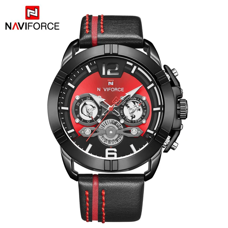 

NAVIFORCE 9168 hot Watches men luxury brand Quartz Clock dive 30M Casual Army Military Sports watch Leather relogio masculino