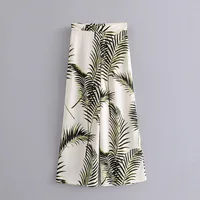 

Fashion design good quality printed wide leg pants women summer trousers
